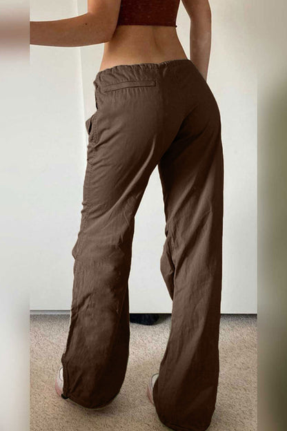 High-waisted Drawstring Cargo Pant