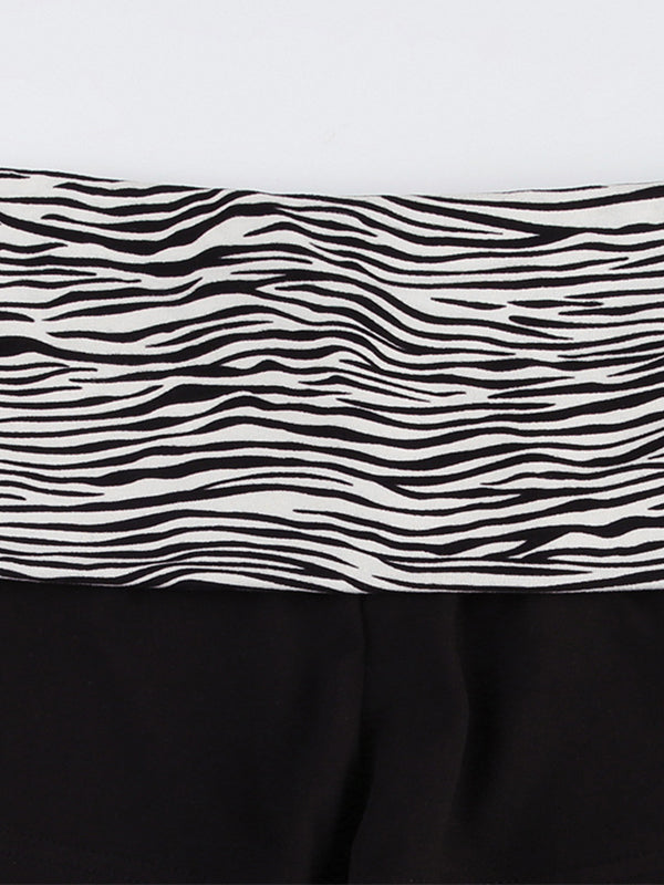 Stitching Shorts With Zebra Print