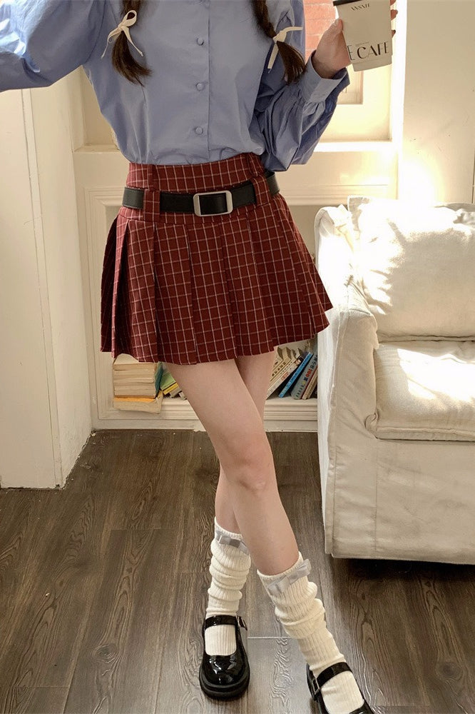 Plaid Pleated Skirt