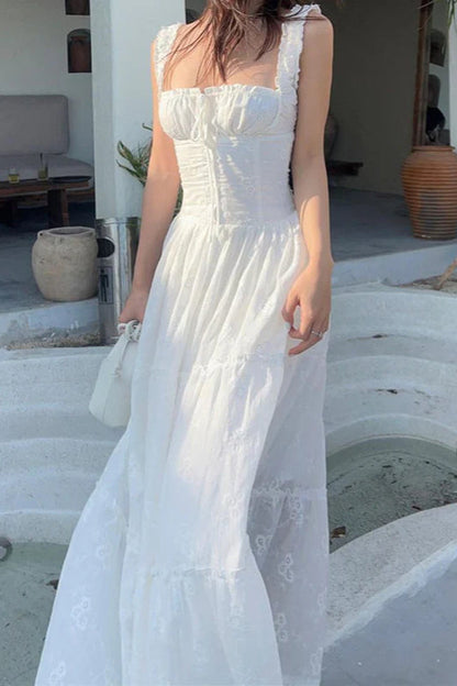 Square Neck Slim Fit Maxi Dress