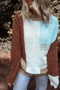Inés® | Color block sweater with a crew neck and long sleeves