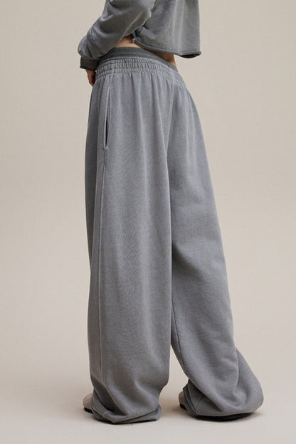 Double Waist Denim Knit Pants