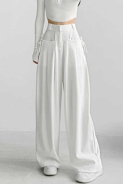 High Waist Fluid Wide Leg Pants