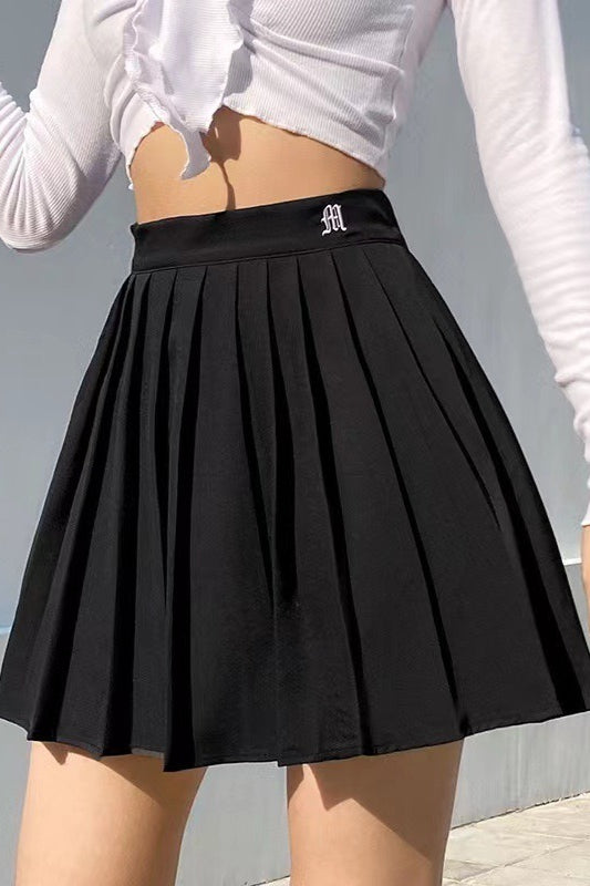 Pleated Anti-chafe High Waist Pocket Sports Skirt