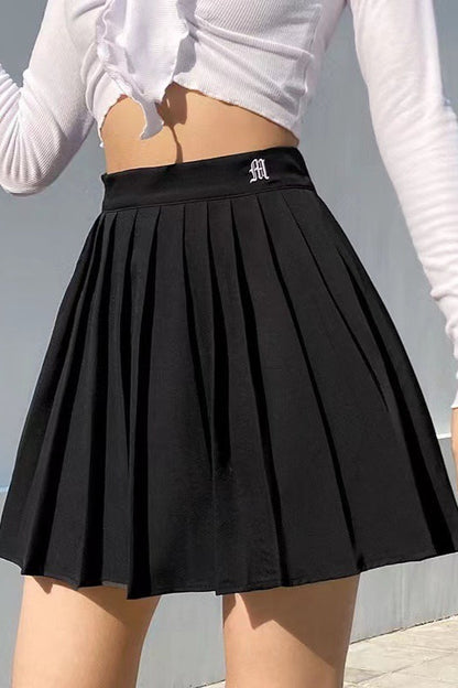 Pleated Anti-chafe High Waist Pocket Sports Skirt