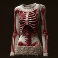 Comstylish Classy Skeleton Bloody Lace Patchwork Round Neck Sweater