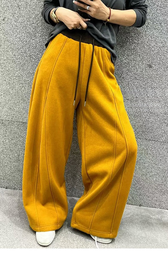 Color Fluid Wide Leg Fleece Sweat Pants