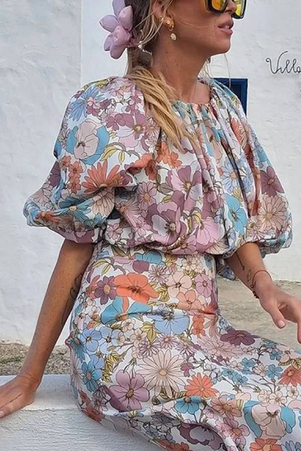 Holiday Print Top & Skirt Two-piece Set