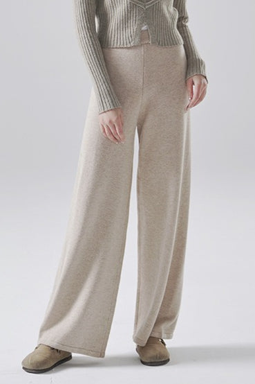 Wool Straight Leg Knit Pants