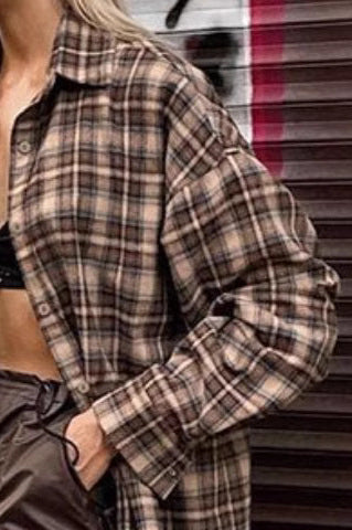 Plaid Long Blouse
