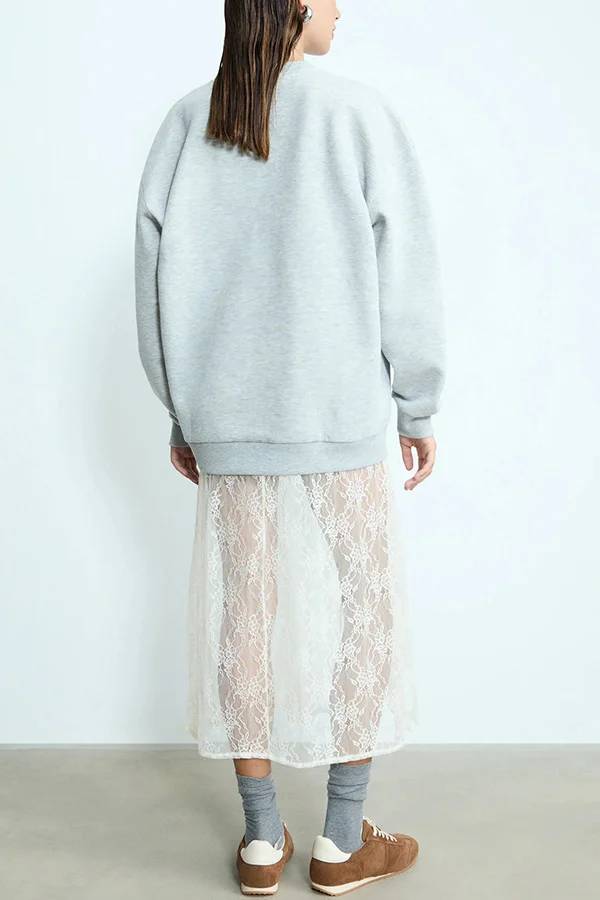 Feeling Lace Elastic Waist Maxi Skirt