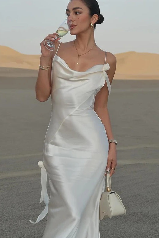 Satin Backless Maxi Dress