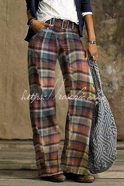 Kennan Plaid Straight Leg Pants