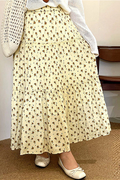 High Waist Tiered Skirt