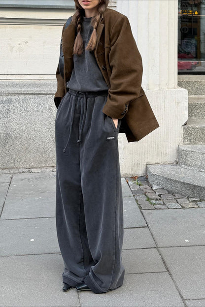 Retro Suede Notch Collar Coat