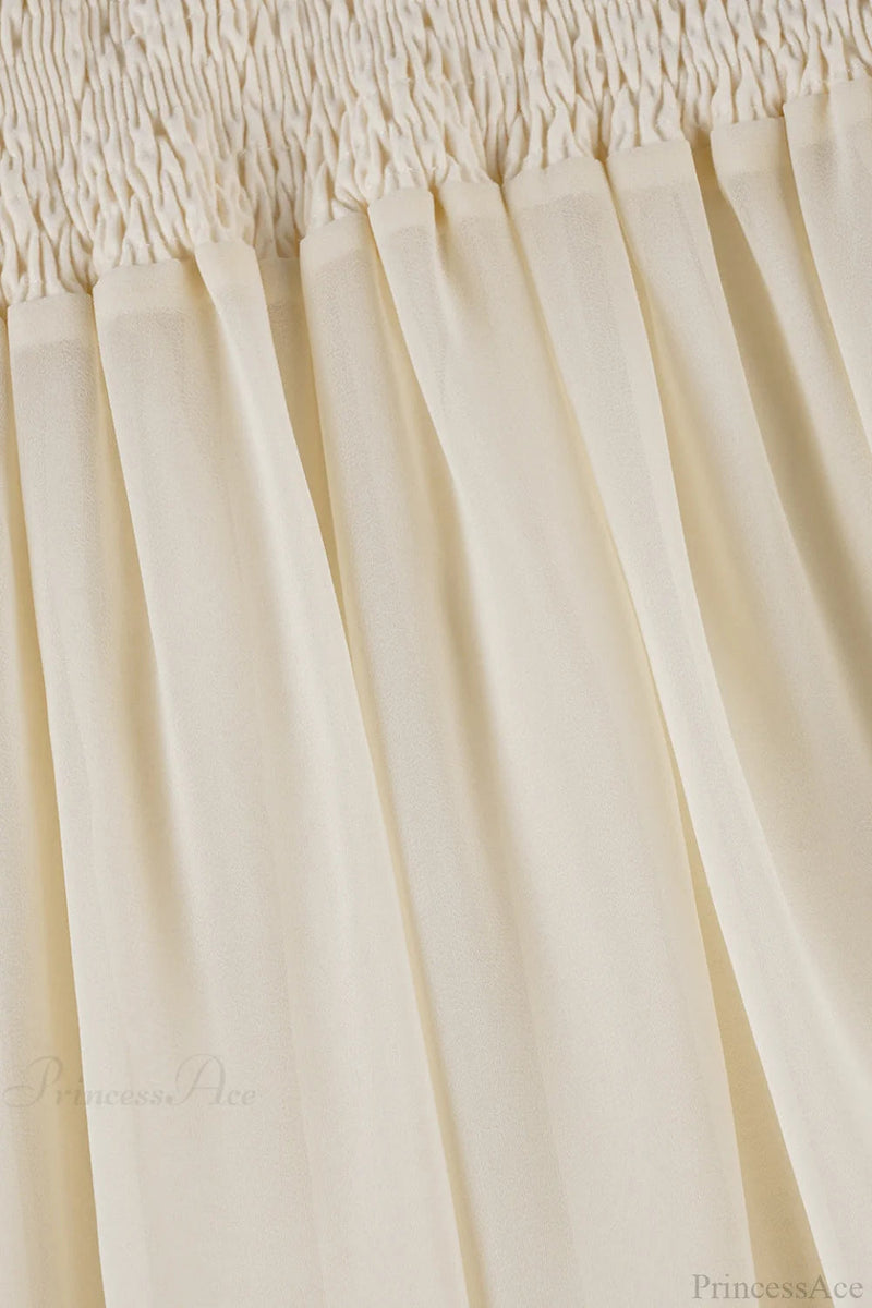 Elastic Waist Ruching A-line Skirt