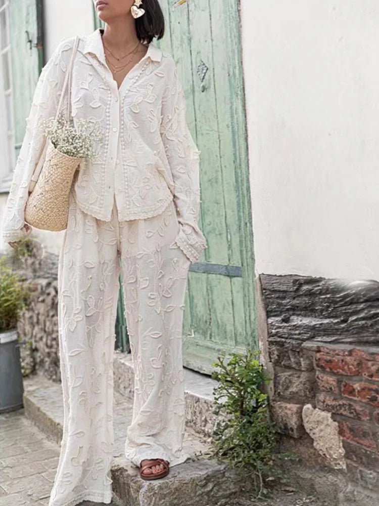 Embroidered Pants Set