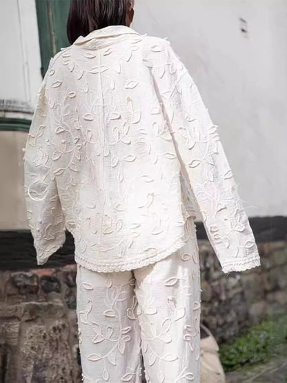 Embroidered Pants Set