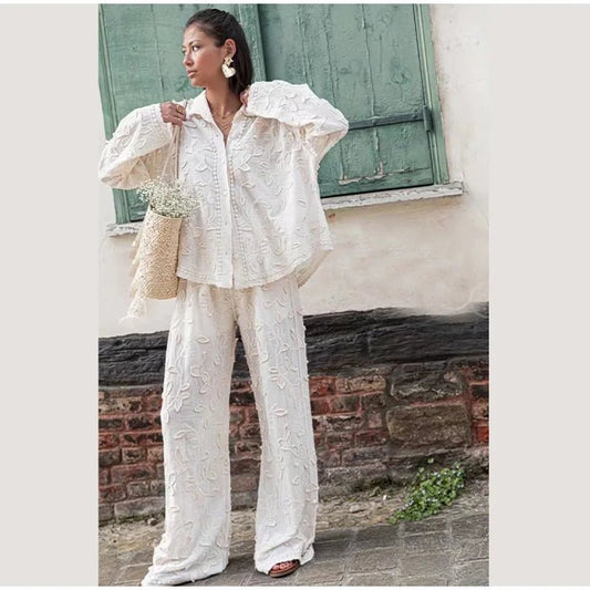 Embroidered Pants Set