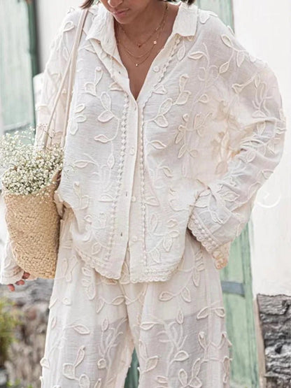 Embroidered Pants Set