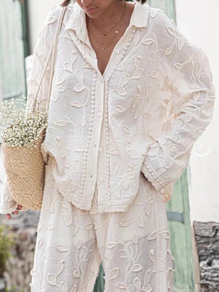 Embroidered Pants Set
