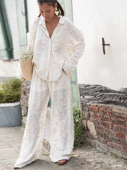 Embroidered Pants Set