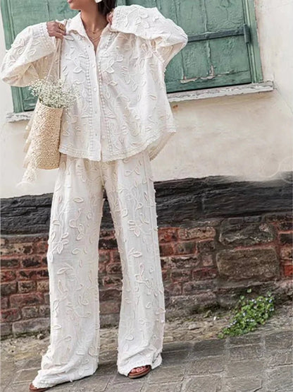 Embroidered Pants Set