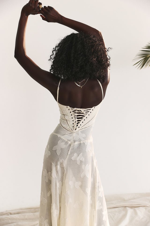 Spaghetti Strap Maxi Dress - Chest Wrap Bandage