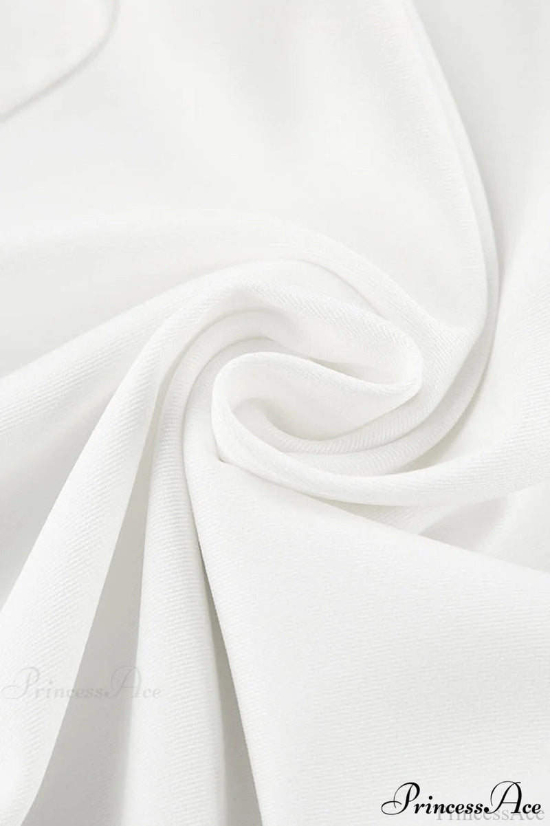High Waist White Wide Leg Pants