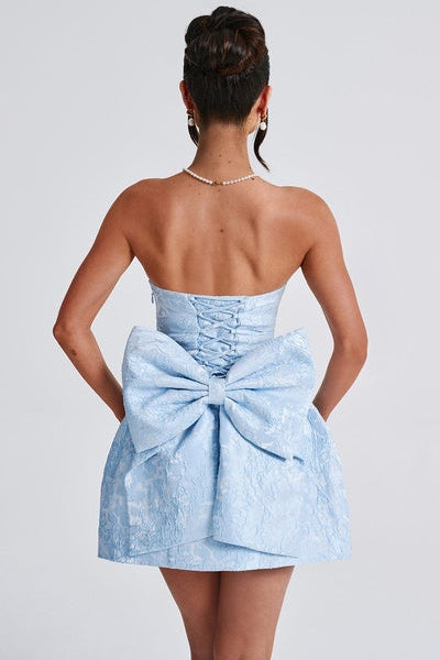 Julie Jacquard Lace Up Mini Dress