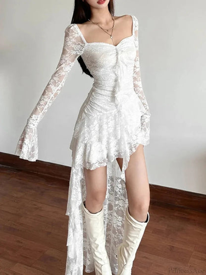Enchantingcore Transparent Bodice Midi Dress