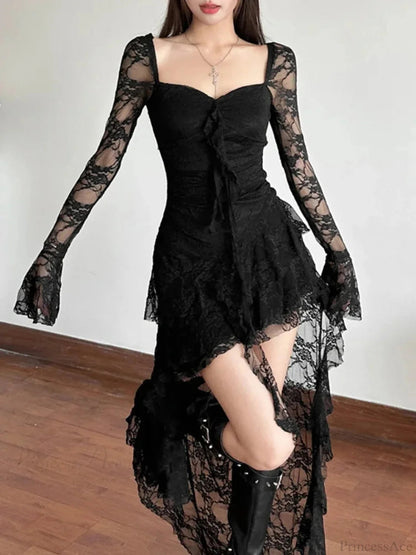Enchantingcore Transparent Bodice Midi Dress