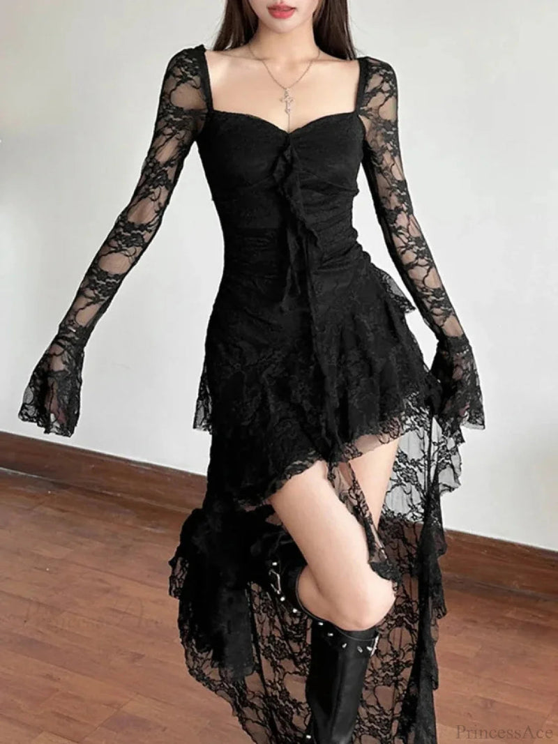 Enchantingcore Transparent Bodice Midi Dress