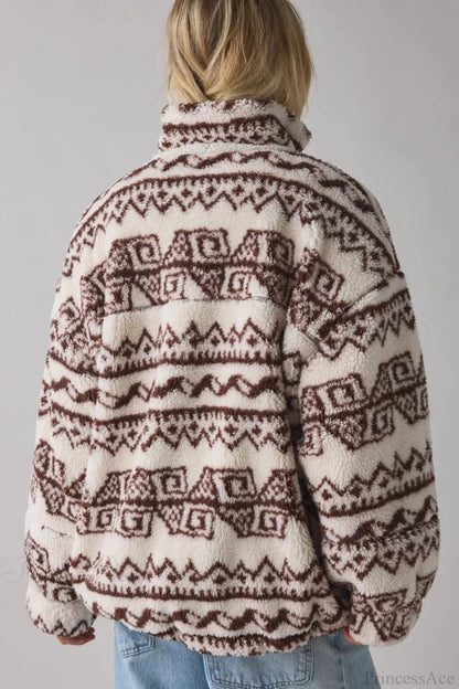 Fleece Stand Collar Zipper Coat