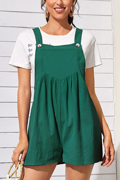 Cotton and Linen Loose One-piece Wide-leg Shorts