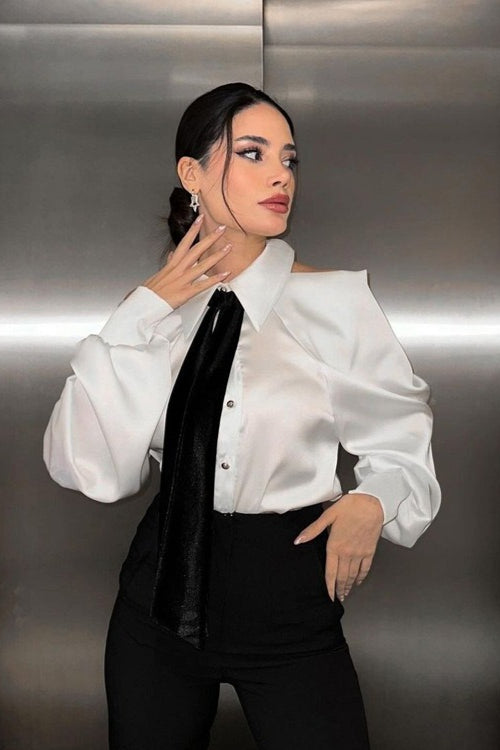 Professional Collared Long Sleeve Blouse