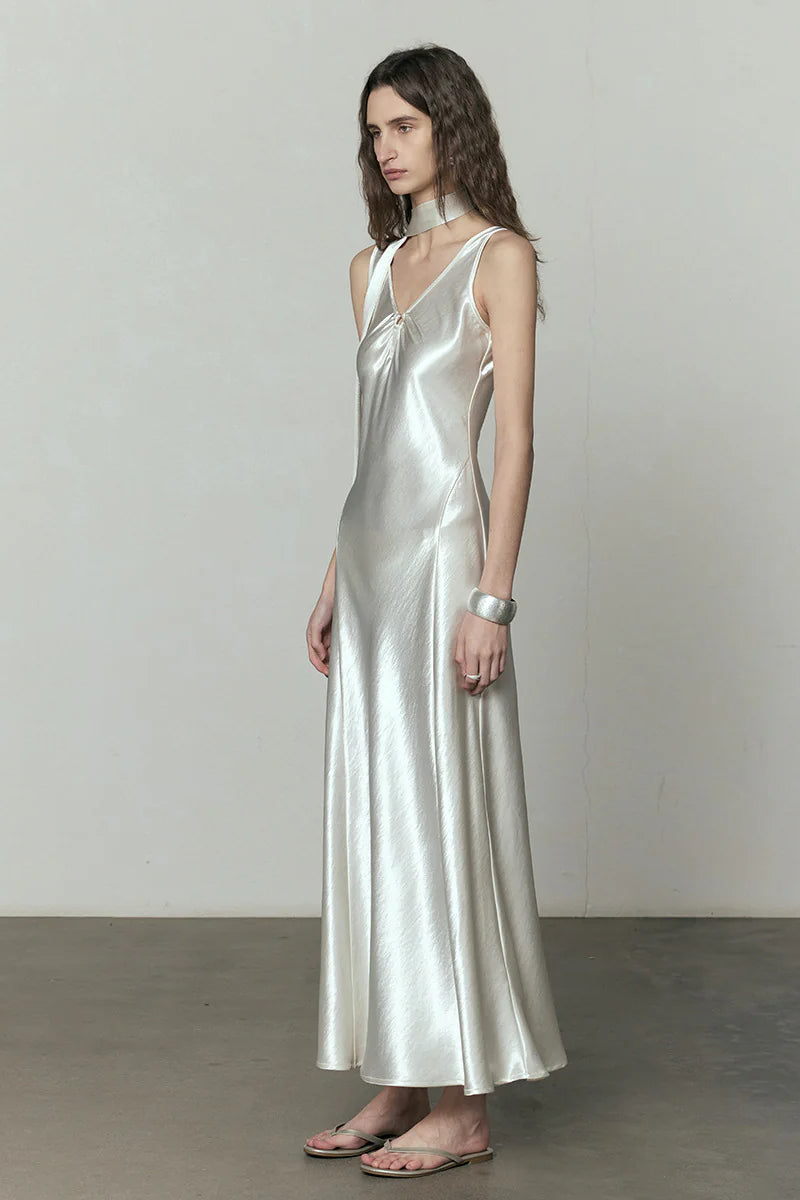 New Temperament V-neck Maxi Dress
