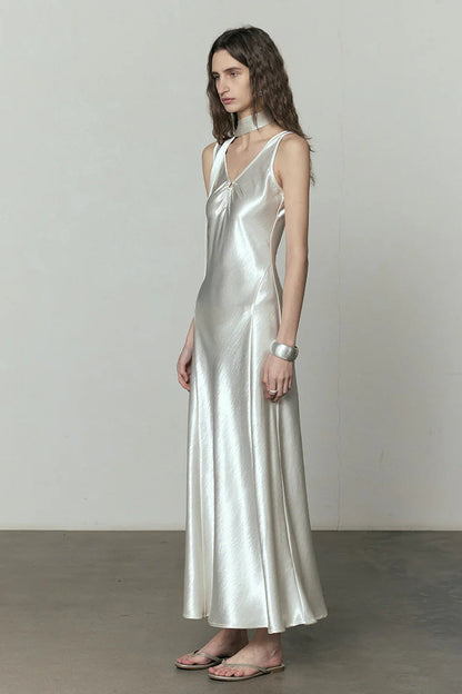 New Temperament V-neck Maxi Dress