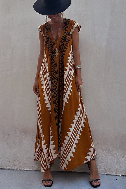 Beach Dates Print A-line Maxi Dress