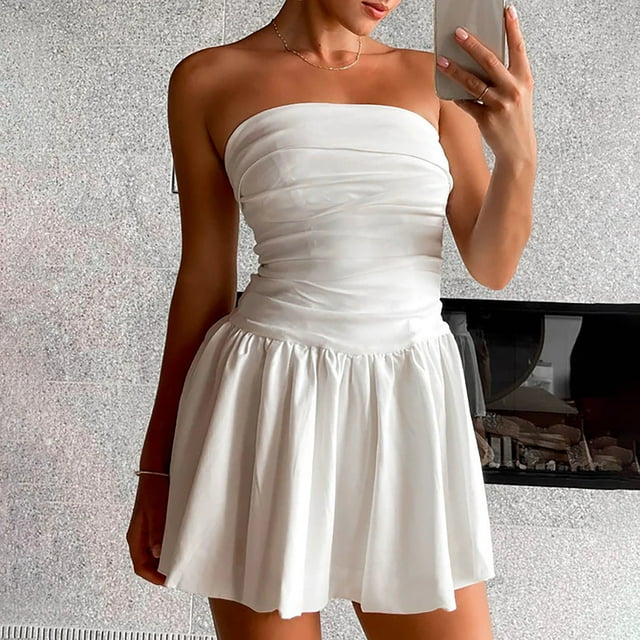 Off-shoulder Sleeveless Midi Dress for