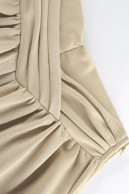 Cinched Waist Flared Sleeve Top Palazzo Pants Set