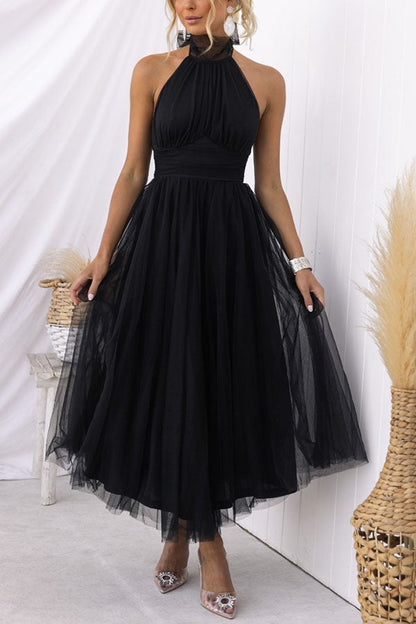 French Fairy, Ethereal Chiffon Patchwork Detail Suspender Long Dress