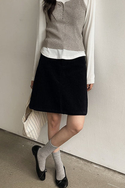 Cord Mini Skirt