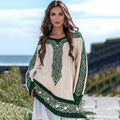 Women's Irish Celtic Knotted Jacquard Crew Neck Sweater Dress artswardrobe