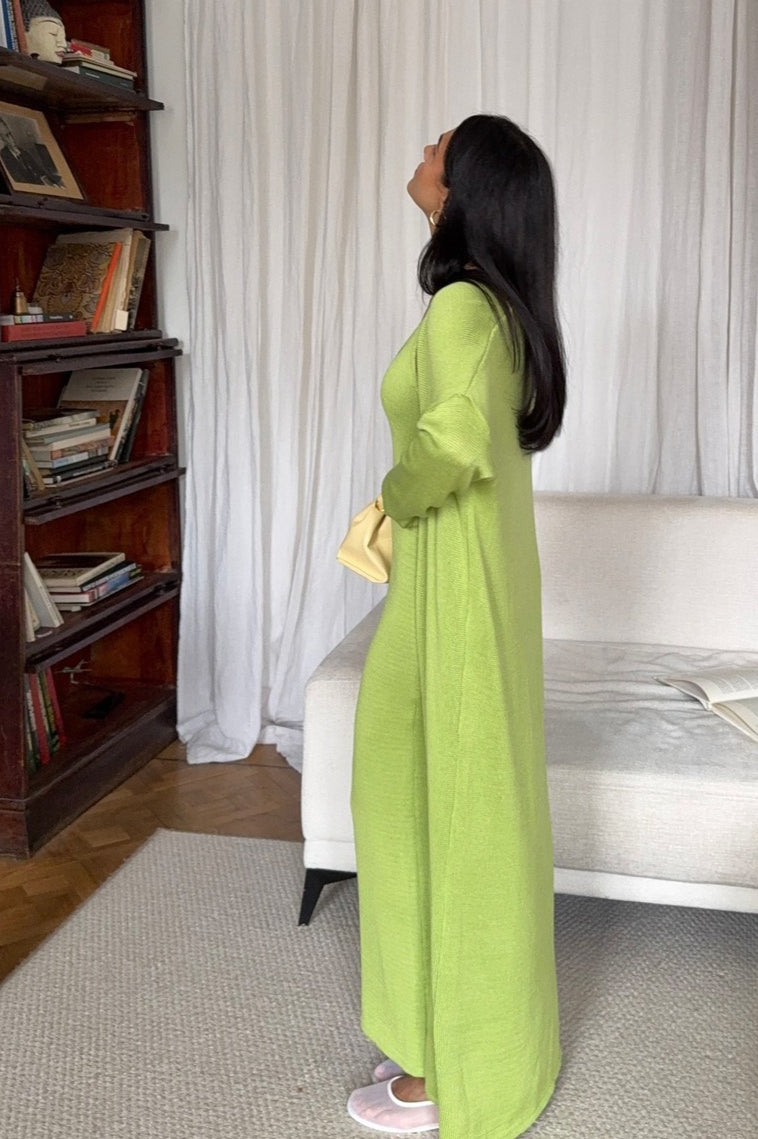 V Neck Cotton Knit Bodycon Two Piece Set