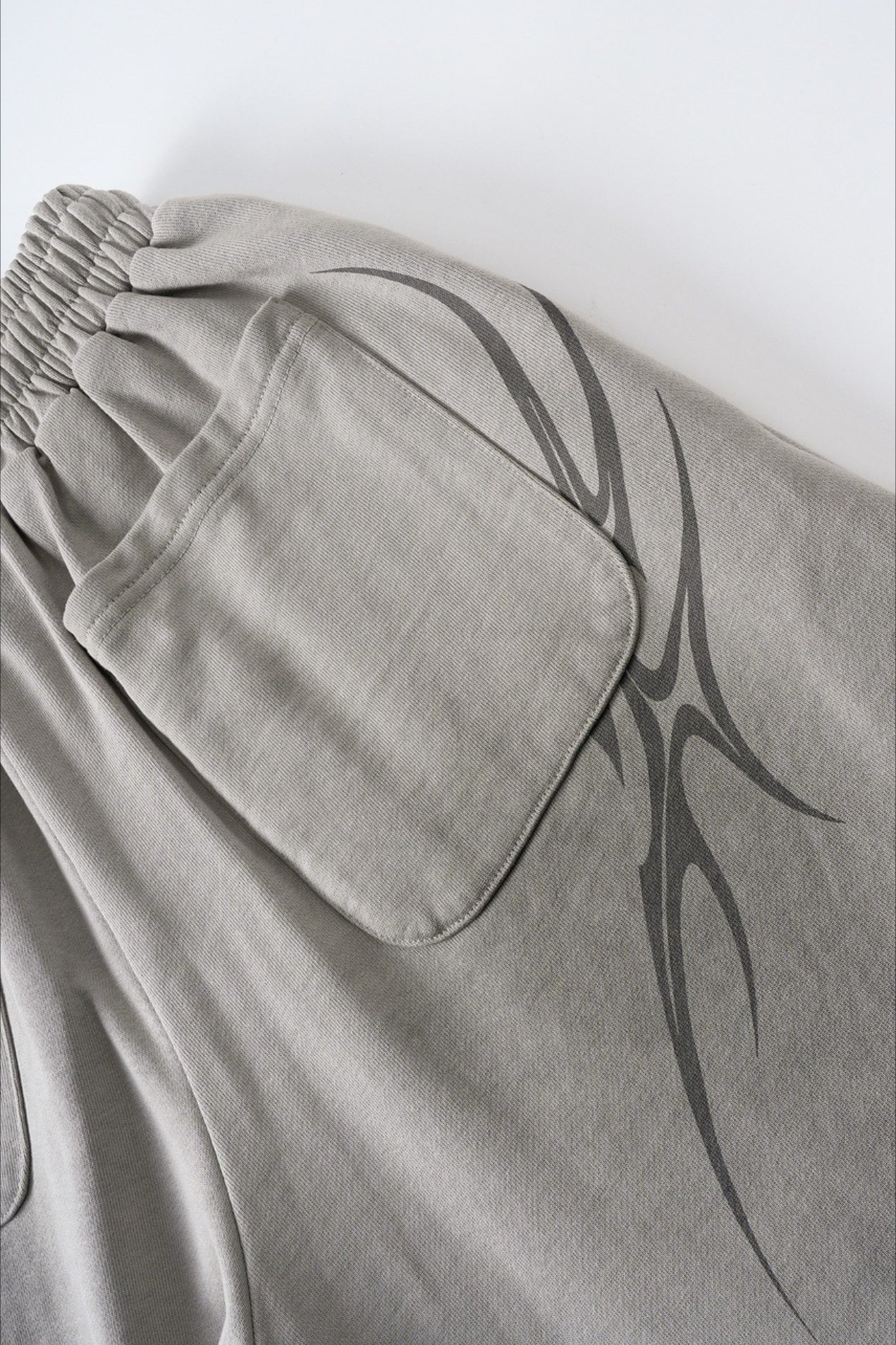 Letter Print Tie Wide Leg Sweat Pants