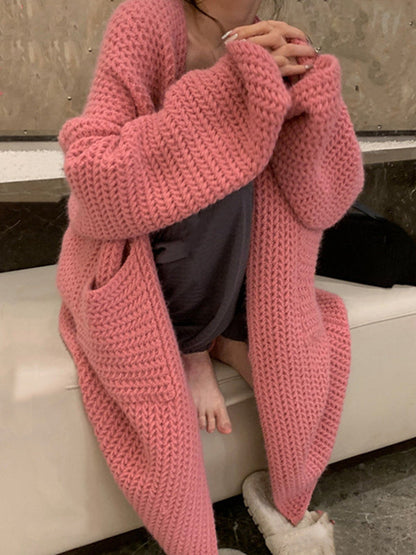 Color Oversized Knit Cardigan