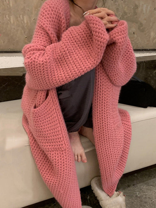 Color Oversized Knit Cardigan