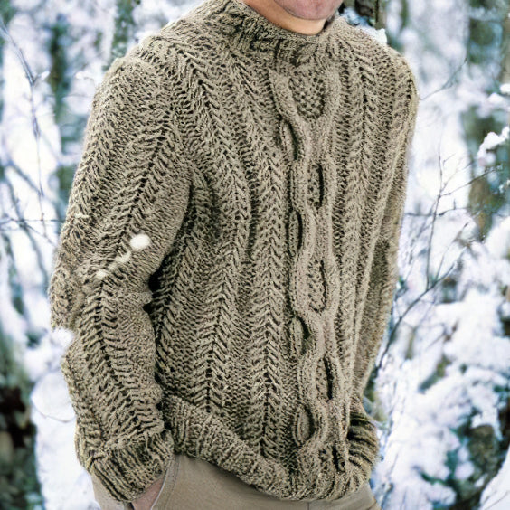 Men's Soft Warm Clan Pattern Aran Sweater artswardrobe