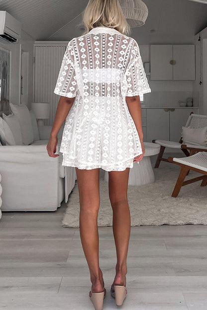 The Sun Is Just Right Lace Elastic Waist Pocketed Shorts